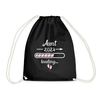 Aunt 2024 Loading Pregnancy Auntie Birth - Drawstring Bag - black - Front