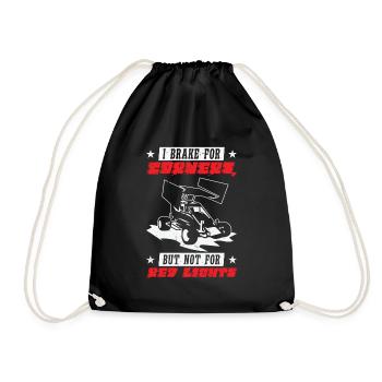 Sprint Car Dirt Track Racing - Drawstring Bag - black - Front