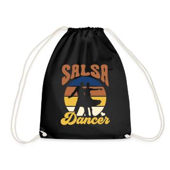 Salsa Dancer Dancing Hobby Dance - Drawstring Bag - black - Front