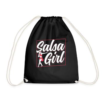 Salsa Mädchen Mama Tanzen Tänzer Tanz Hobby - Turnbeutel - Schwarz - Vorne