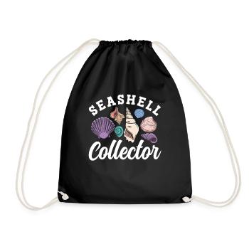 Shell collectors Mussel collectors collect mussels - Drawstring Bag - black - Front