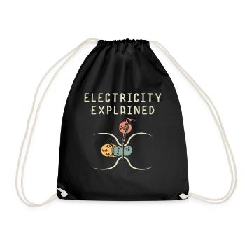 Etudiant électricien électricien - Sac de sport léger - noir - Devant