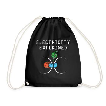 Natural Sciences Electrical Engineering - Drawstring Bag - black - Front