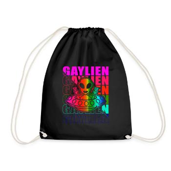 Gender Lesbian, Gay, Trans, Queer Rainbow - Drawstring Bag - black - Front