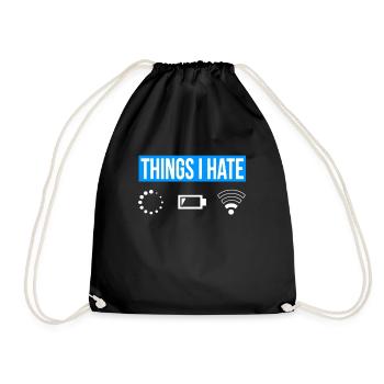 Things I Hate - Wlan Battery Loading Network - Drawstring Bag - black - Front
