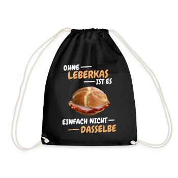 Leberkäs Bayern Leberkas Semmel Fleischkäse - Turnbeutel - Schwarz - Vorne