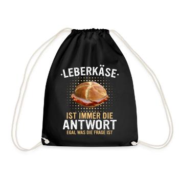 Leberkäs Bayern Leberkas Semmel Fleischkäse - Turnbeutel - Schwarz - Vorne