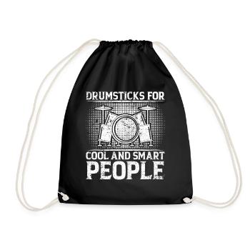 Drumsticks For Cool And Smart People - Drummer - Drawstring Bag - black - Front