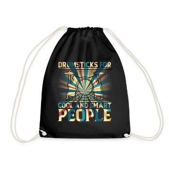 Drumsticks For Cool And Smart People - Drummer Mus - Drawstring Bag - black - Front