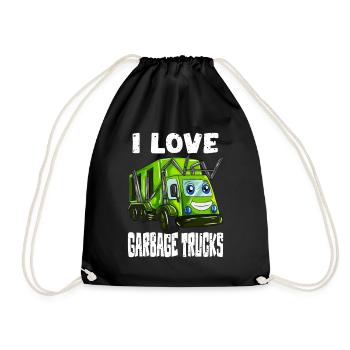 J’adore les camions à ordures les camions à ordures les camions à ordures les enfants - Sac de sport léger - noir - Devant