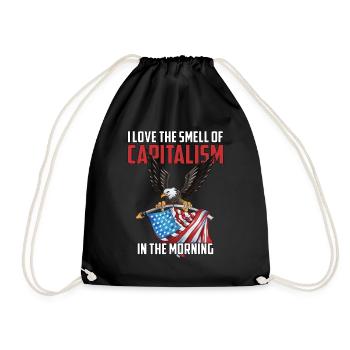 USA Flagge Adler Kapital Geld Vermögfen Wertpapier - Turnbeutel - Schwarz - Vorne