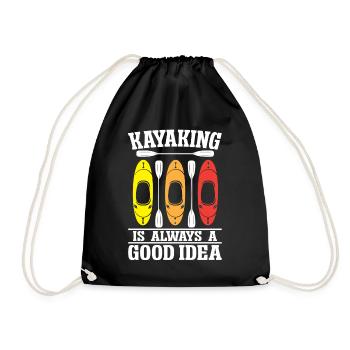 Kayaking is always a good idea - Drawstring Bag - black - Front
