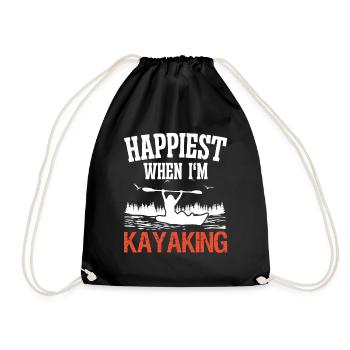 Happiest when i'm Kayaking - Turnbeutel - Schwarz - Vorne