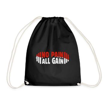 Gym Training Design for Low Impact Workout - Drawstring Bag - black - Front