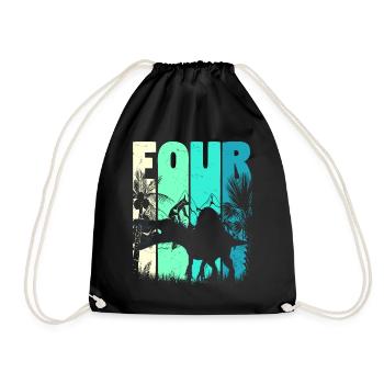 Spinosaurus 4 ans Garçon 4ème anniversaire rétro - Sac de sport léger - noir - Devant