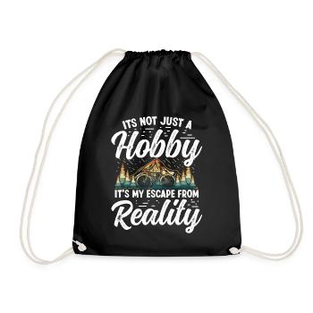 Hobby mountain bikers and outdoor design - Drawstring Bag - black - Front