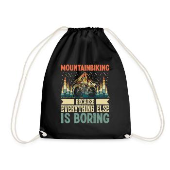 Mountain biking because everything else - Drawstring Bag - black - Front