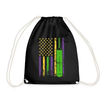 Batte de cricket drapeau sportif américain - Sac de sport léger - noir - Devant