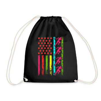 American Sports Flag Athletics 100 days - Drawstring Bag - black - Front