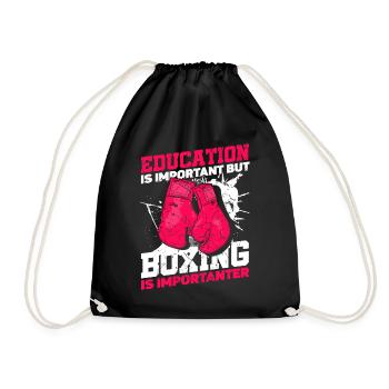 Bildung Ist Wichtig, Aber Boxen Sport Boxer Boxen - Turnbeutel - Schwarz - Vorne
