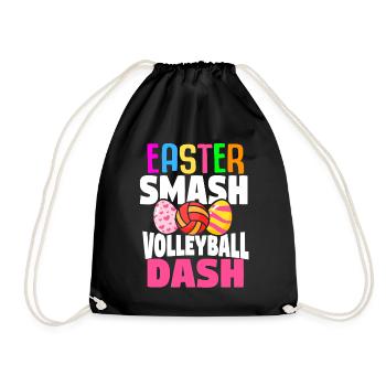 Ostern Volleyball Hase Ferien Kaninchen Sport - Turnbeutel - Schwarz - Vorne