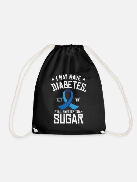 Diabetic Pancreas Diabetes Awareness - Drawstring Bag - black