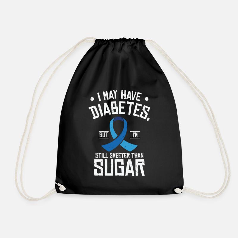 Diabetic Pancreas Diabetes Awareness - Drawstring Bag - black