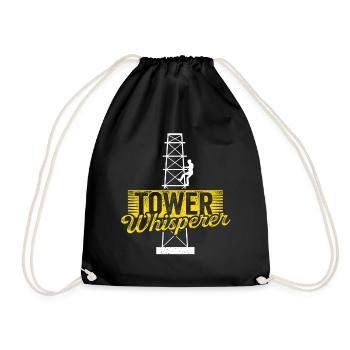 Cell Tower Climber Climbing Technician - Drawstring Bag - black - Front