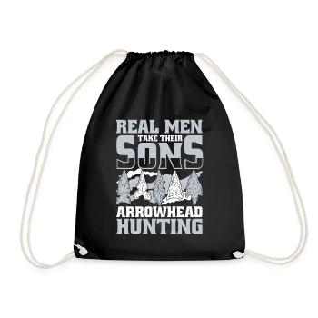Real Men Take Their Sons Arrowhead Collecting - Drawstring Bag - black - Front