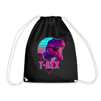 Vaporwave T-Rex Tyrannosaurus Dino Synthwave Aesth - Turnbeutel - Schwarz - Vorne
