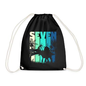 Spinosaurus 7 ans garçon 7ème anniversaire rétro - Sac de sport léger - noir - Devant
