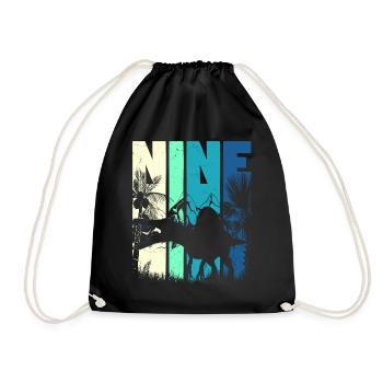 Spinosaurus 9 ans garçon 9ème anniversaire rétro - Sac de sport léger - noir - Devant