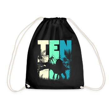 Spinosaurus 10 ans garçon 10e anniversaire - Sac de sport léger - noir - Devant