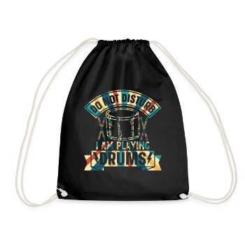 Funny Drummer - Ne dérangez pas je joue de la batterie - Sac de sport léger - noir - Devant