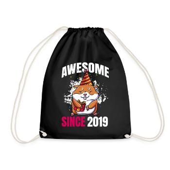 Génial depuis 2019 - 4ème anniversaire de hamster - Sac de sport léger - noir - Devant