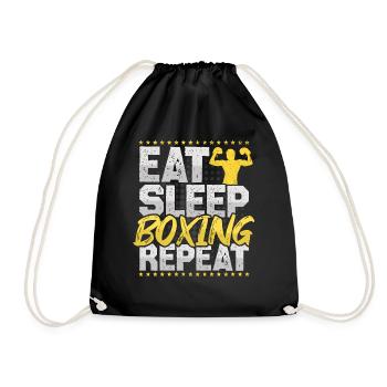 Boxe Manger Dormir Répéter Ring de boxe Hobby Boxe - Sac de sport léger - noir - Devant
