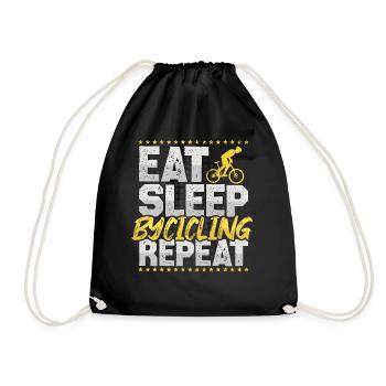Riding a bike Eat Sleep Repeat Riding a bike - Drawstring Bag - black - Front