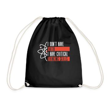 Critical Thinking Skills Atheist Atheism - Drawstring Bag - black - Front