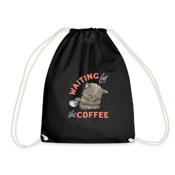 Conception de chat de café pour un accro au café - Sac de sport léger - noir - Devant