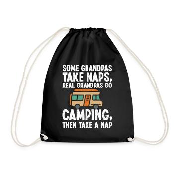 Grandpas take Naps real Camping Outdoor - Turnbeutel - Schwarz - Vorne