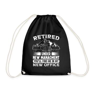Retired under new Managment new Office - Drawstring Bag - black - Front