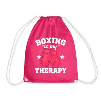 Boxen Ist Meine Therapie Sparring Sport - Turnbeutel - Fuchsia - Vorne