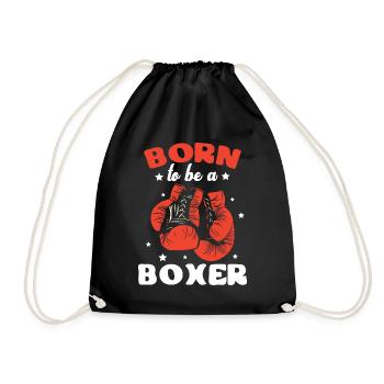 Born To Be A Boxer Sparring Training Gloves - Drawstring Bag - black - Front