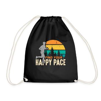 Trail Running Trouvez votre rythme heureux Retro Running - Sac de sport léger - noir - Devant