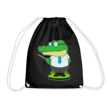École du professeur de crocodile pointant des bâtons - Sac de sport léger - noir - Devant