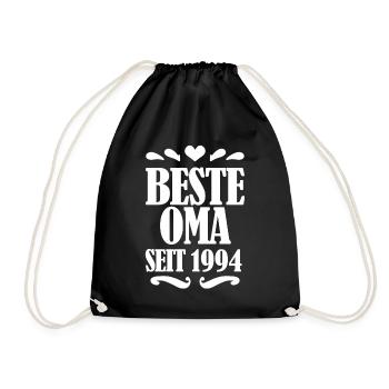 Beste Oma seit 1994 - Oma Geschenk - Turnbeutel - Schwarz - Vorne