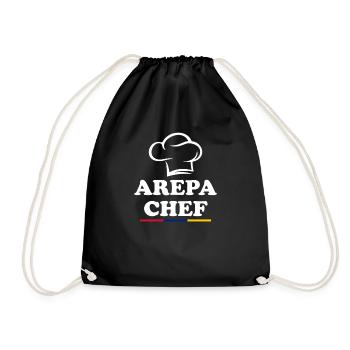 Arepas Chef, Arepa - Drawstring Bag - black - Front