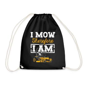 Lawn Mower Mowing Landscaping Landscaper - Drawstring Bag - black - Front