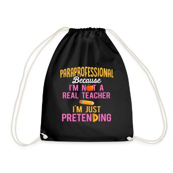 Paraprofessional Teacher Para Educator - Drawstring Bag - black - Front