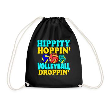Easter Volleyball Holiday Rabbit Sport - Drawstring Bag - black - Front